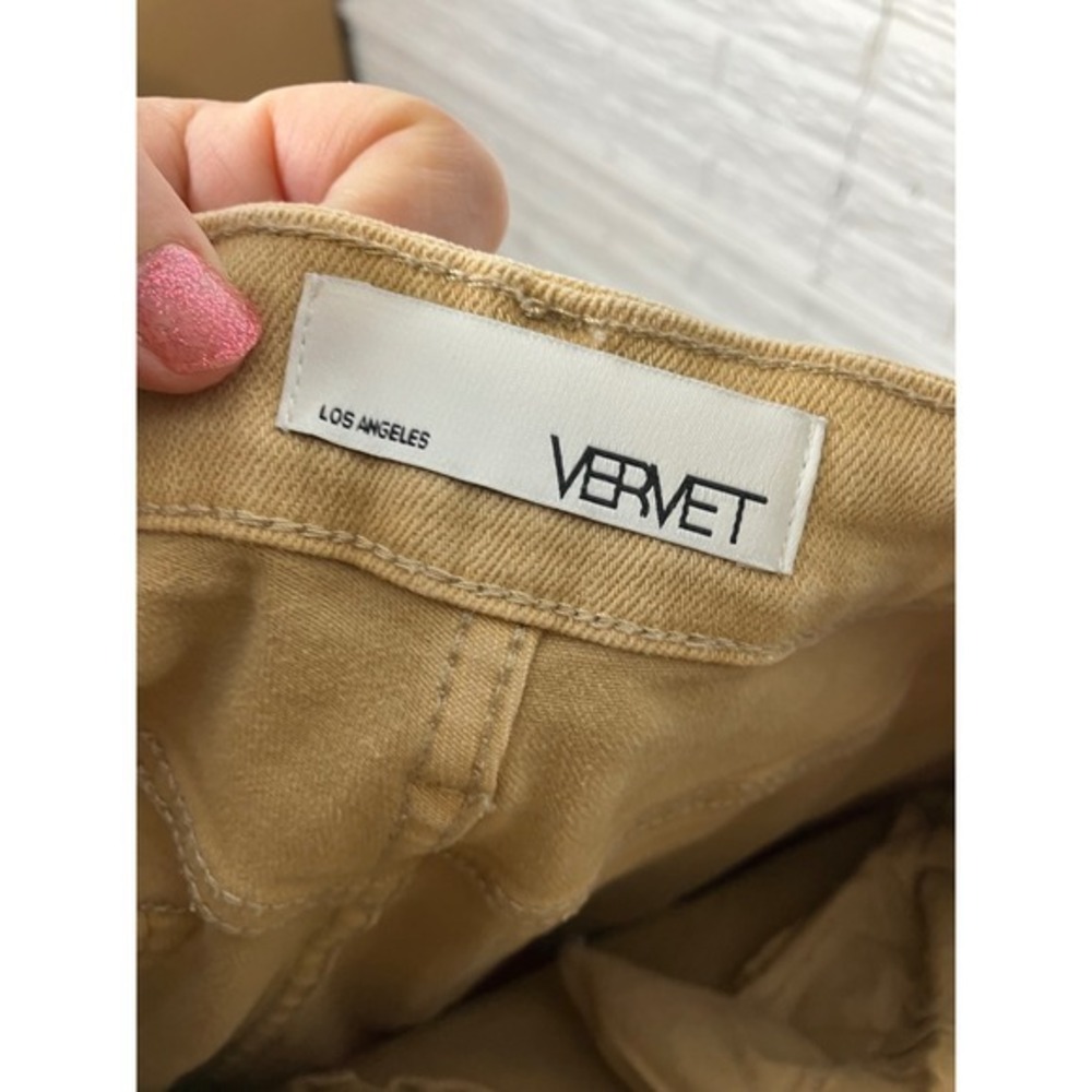 Vervet army khaki vintage high rise crop flare jeans women's size 30 trendy - Picture 8 of 9